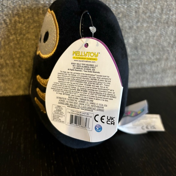 Squishmallows 5” Judith/Stix Halloween Black/ Silver Holographic Skeleton Plush - Picture 3 of 6